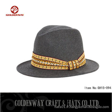 2016 Gentlemen Chapeau d&#39;hiver de plumière en Fedora Bowknot en polyester pour femme